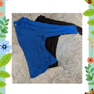 Solid Long Sleeve V-neck Tees